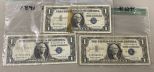 Three 1957B Dollar Blue Seal Notes