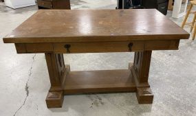 Antique Oak Library Table