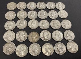 Thirty 1958 Silver Quarters