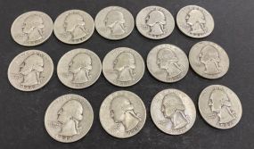 Fourteen 1946 Silver Quarters