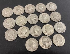 Eighteen 1954 Silver Quarters