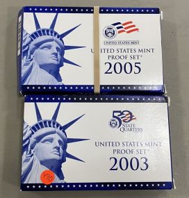 Two United States Mint Proof Set 2003, 2005
