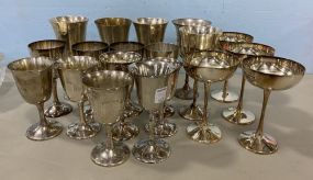 Group of Silver Plate Goblets and Champagne Cups