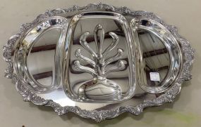 Old English Silver Plate Footed Serving Tray