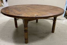 Farm House Style Oak Round Dining Table