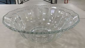 Large Clear Glass Punch Bowl