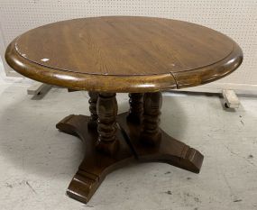 1980's Oak Pedestal Dining Table