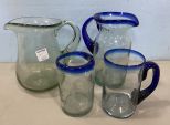 Hand Blown Glass Pitchers and Mugs