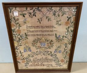 Needle Point Framed Sampler