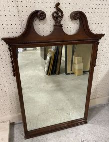 Vintage Broken Pediment Crest Mirror