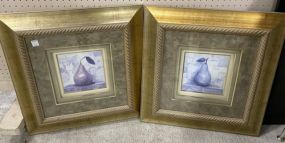 Barlow Fine Art Co. Pair of Gold Framed Pear Prints