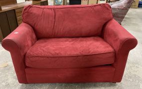 Red Micro Suede Love Seat