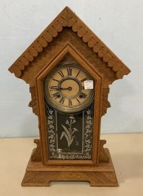 Antique Oak Steeple Kitchen Clock