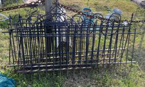 6 Antique Iron Fence Panels