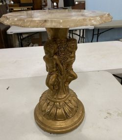 Gold Gilt Composite Pedestal Table