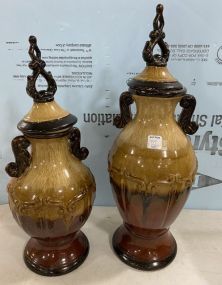 Two Hobby Lobby Decorative Ceramic Urns