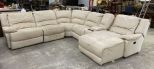 Large White Vinyl Sectional Sofa