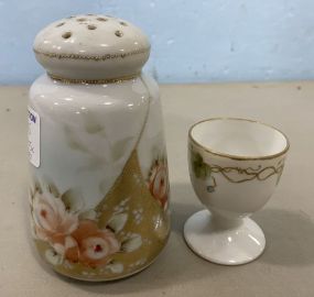 Hand Painted Nippon Hat Pin Holder and Nippon Small Cup