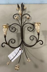 Wrought Iron Hanging Candle Sconce