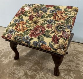 Adjustable Needle Point Queen Anne Foot Stool