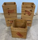 Five Wood Cargo Crates