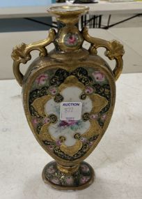 Hand Painted Porcelain Gold Gilt Vase