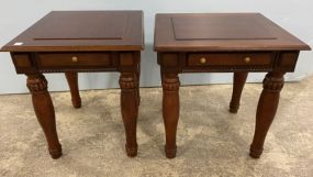 Pair of Cherry Finish Side Tables