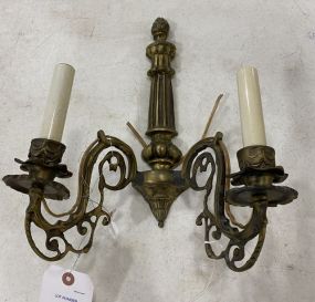 Brass Two Arm Light Fixture