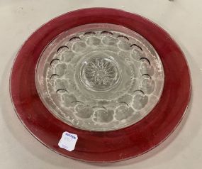 Large Indiana Glass Ruby Red Under Plate