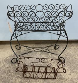 Wrought Iron Planter Stand and Flower Basket