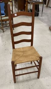Oak Primitive Slat Back Side Chair