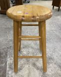 Oak Round Bar Stool