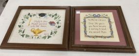 Two Needle Points Framed