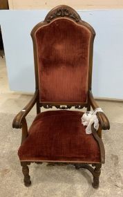 Victorian Style High Back Arm Chair
