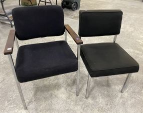 Two Stainless Office Arm Chair and Side Chairs