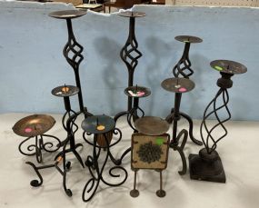 Group of Wrought Iron Candle Holders