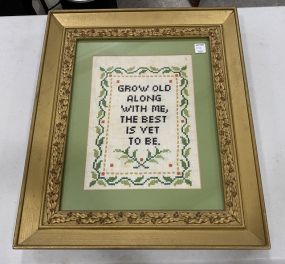 Grow Old Along With Me, The Best is Yet To Be Needle Point