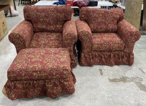 Pair of Red Shirted Arm Chairs