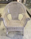 Vintage White Wicker Arm Chair