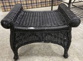 Painted Wicker Bench
