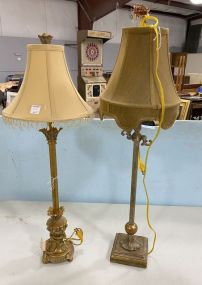 Two Gold Buffet lamps