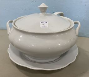 White Ceramic Serving Tureen