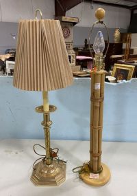 Bamboo Lamp and Brass Candle Stick Lamp