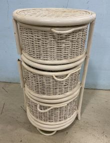White Wicker Style Stand