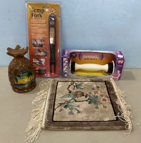 Temp Fork, Shake Weight, Hawaii Pineapple Box, Small Bird Rug