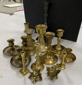 Group of Brass Vintage Candle Holders