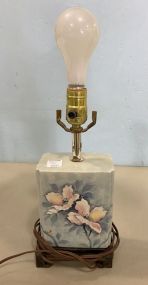 Small Floral Painted Porcelain Lamp