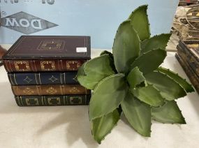 Decorative Book Box and Artificial Plant