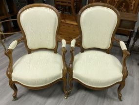 Pair of French Parlor Arm Chairs