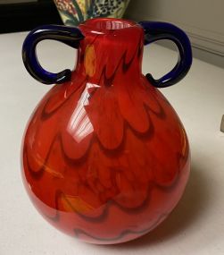 Hand Blown Art Glass Vase